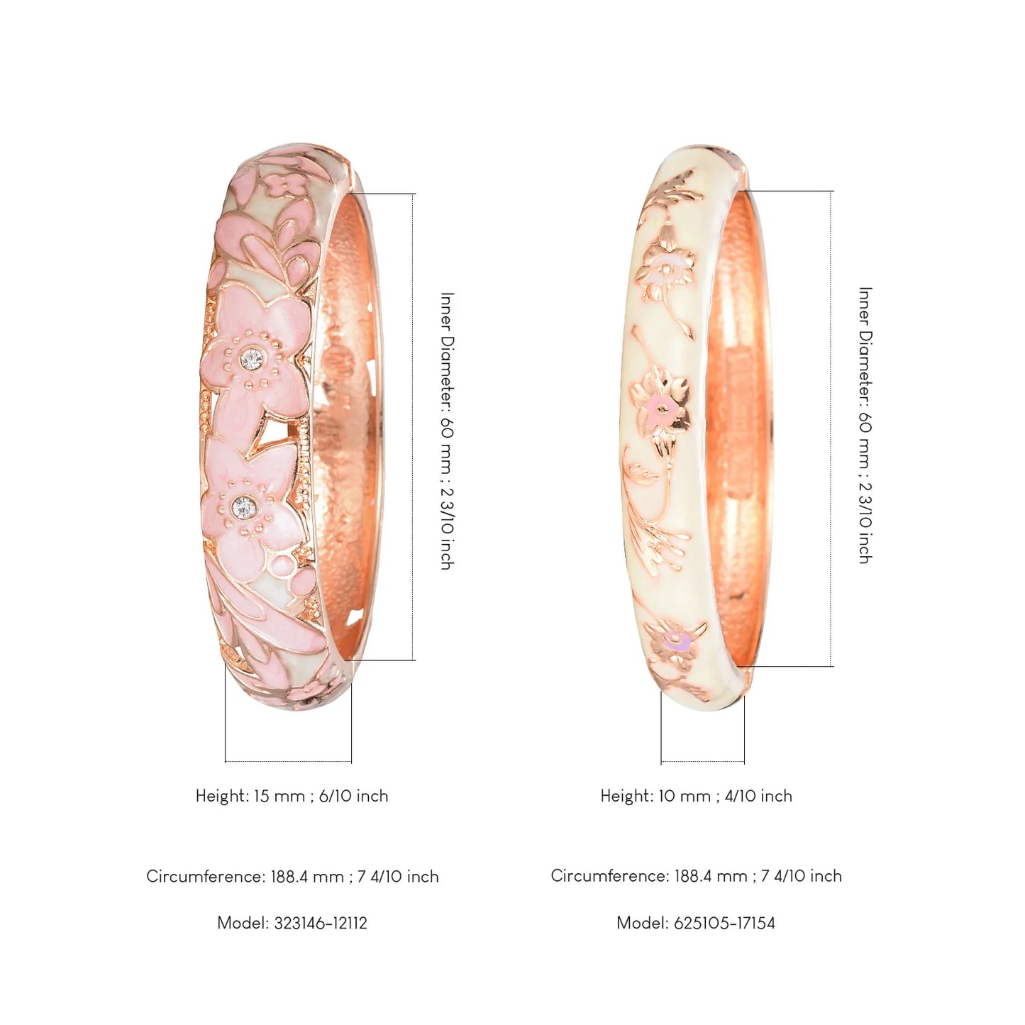 Ensemble 2 Bracelets Joncs Émaillés Cloisonné Style Indien Dubaï – Tendance Femme
