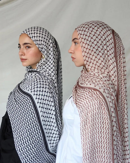 Foulard Hijab Keffieh Mousseline Femme - Écharpe Châle Islamique Musulman Respirant Dubai