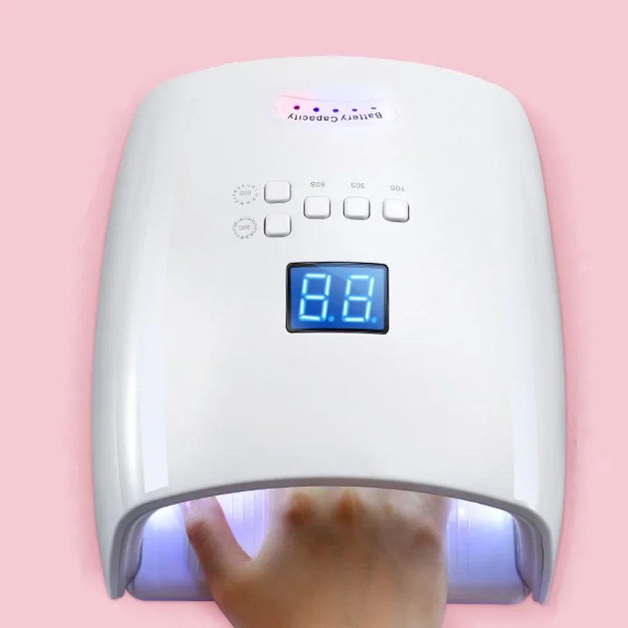 Lampe UV LED Ongles 66W Rechargeable Sans Fil - Séchoir Gel Polish Manucure Pédicure Portable