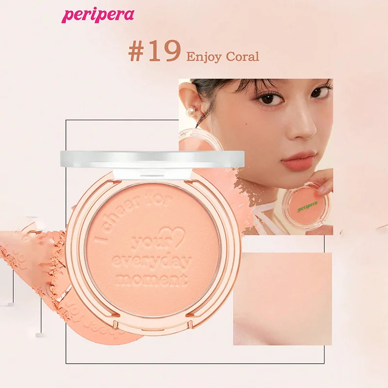 Blush K-Beauty Calm Pink - Poudre Mate Fine Joues Longue Tenue Non-Cakey Maquillage Nude Coréen