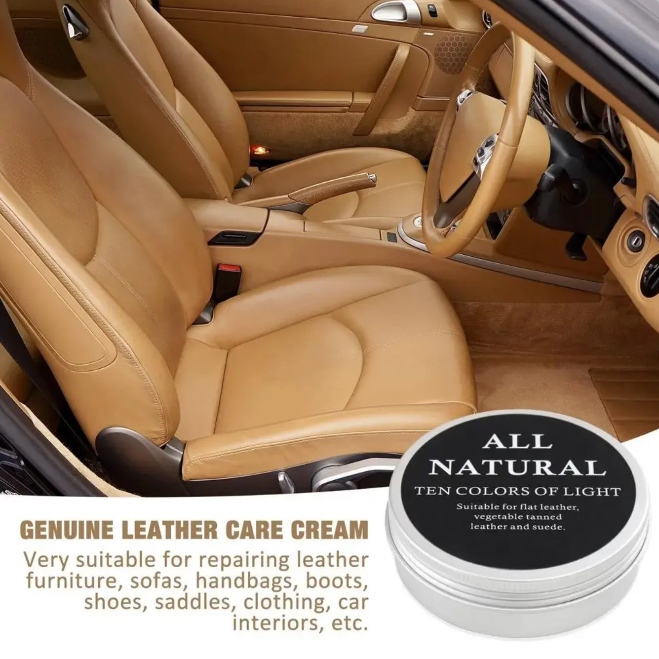 Crème Huile de Vison 50g - Entretien Cuir Chaussures Sacs Maroquinerie Nourrissant Protecteur Accessoires
