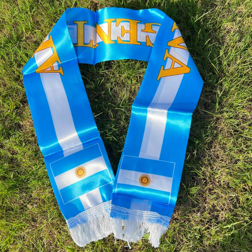 Foulard Écharpe Argentine Coupe du Monde - Brésil Espagne 14x130cm Événement Sportif