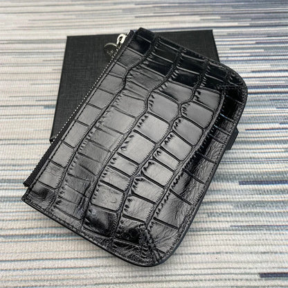 Porte-Monnaie Femme Cuir Véritable Zippé - Mini Portefeuille Homme Compact pour Pièces et Cartes Bancaires