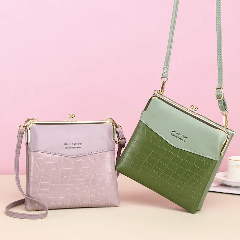 Sac à Bandoulière Femme Cuir PU - Pochette Porte-Cartes Crossbody Voyage