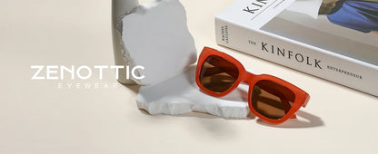 ZENOTTIC Lunettes de Soleil Carrées Polarisées Rétro — UV400, Femme