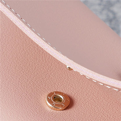 Portefeuille Femme Compact Rose - Mini Porte-Monnaie Cuir PU avec Fermoir et Compartiment Pièces