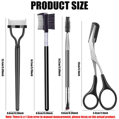 Set 5 Pinceaux Sourcils Professionnel - Peigne Cils Séparateur Ciseaux Trimmer Maquillage Yeux Femme