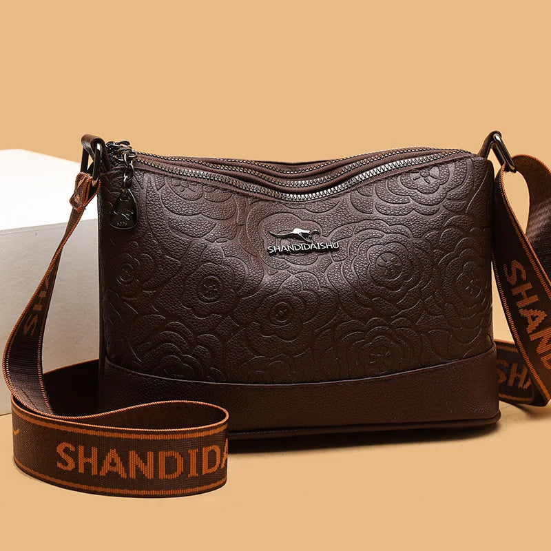 Sac à Main Femme Cuir PU 3 Poches - Grand Tote Bag Crossbody Imprimé Fashion