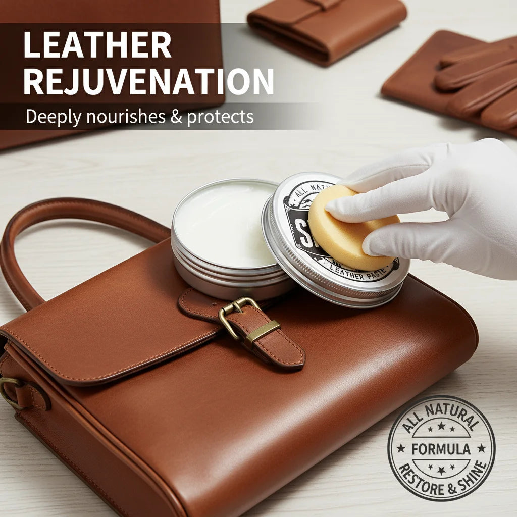 Crème Préservatrice Cuir 100g - Traitement Profond Anti-Crevasses Vieux Cuir Sec Sacs Accessoires Maroquinerie