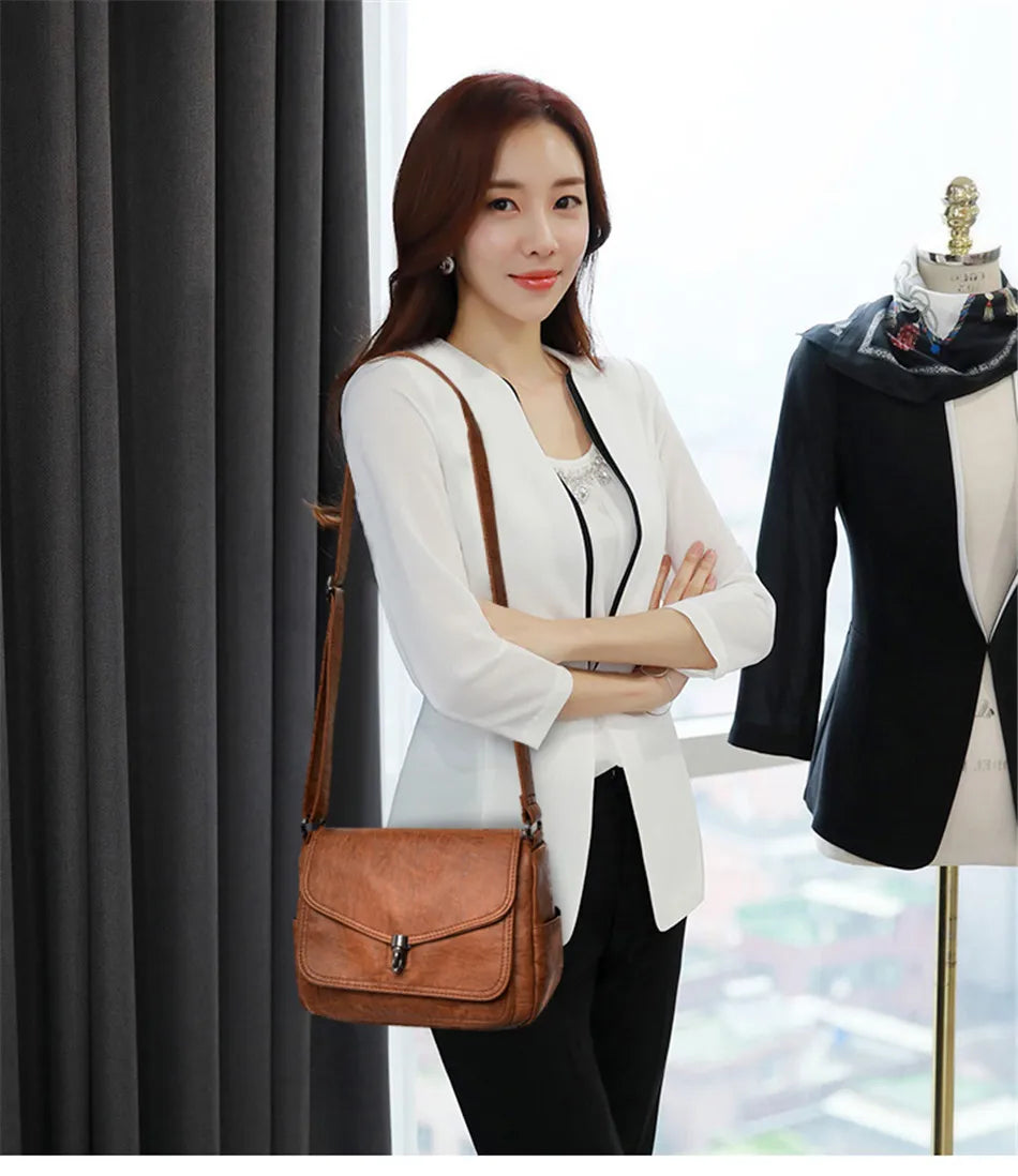 Sac à Bandoulière Femme Vintage Cuir Souple - Petit Sac Crossbody Designer Luxe