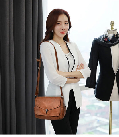 Sac à Bandoulière Femme Vintage Cuir Souple - Petit Sac Crossbody Designer Luxe