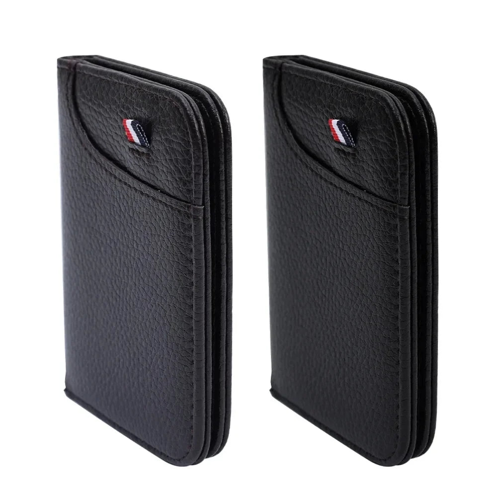 Portefeuille Homme Ultra-Mince Cuir PU - Mini Porte-Cartes Court Portable