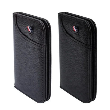 Portefeuille Homme Ultra-Mince Cuir PU - Mini Porte-Cartes Court Portable