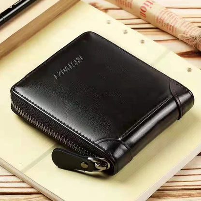 Portefeuille Homme Femme Cuir PU Compact - Porte-Cartes Poche Khaki Unisexe