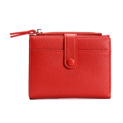 Portefeuille Femme Court Zippé Multifonction - Porte-Monnaie PU Luxe Fashion Sac à Main Compact