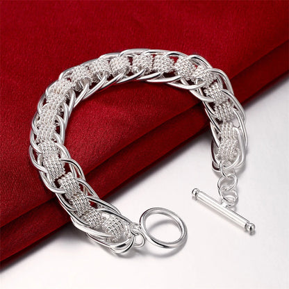 Bracelet Argent Sterling 925 Chaîne Carrée Solide - Bijou Femme Homme Unisexe Cadeau Mariage Soirée