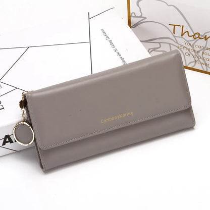 Portefeuille Long Femme Tri-Fold Cuir Lettre - Clutch Porte-Cartes Fresh Fashion