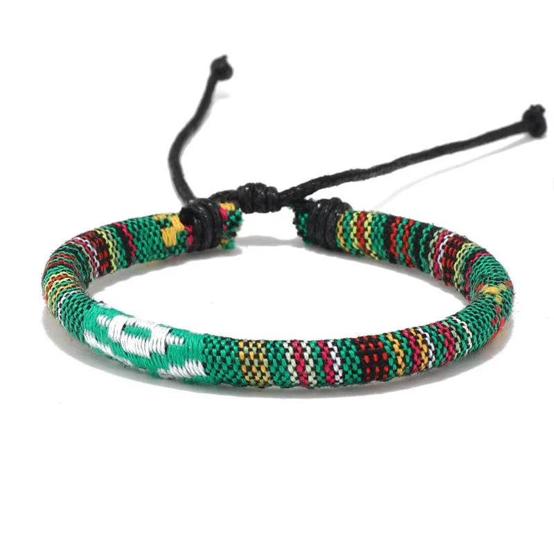 Ensemble 12 Bracelets Bohèmes Coton Ajustables – Ethniques Unisexe Voyage