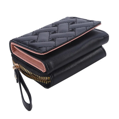 Portefeuille Femme Kawaii Mignon - Petit Porte-Monnaie Cuir Rose Designer