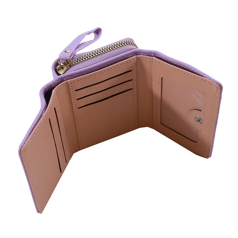Portefeuille Femme Kawaii Mignon Luxe - Designer Lady Wallet Cuir Porte-Monnaie Beige