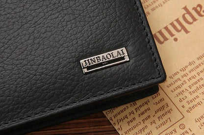 Portefeuille Homme Cuir Véritable - Porte-Cartes Court Premium Noir