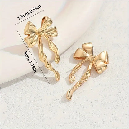 Boucles d'Oreilles Nœud Papillon – Puces Élégantes Tendance Femme