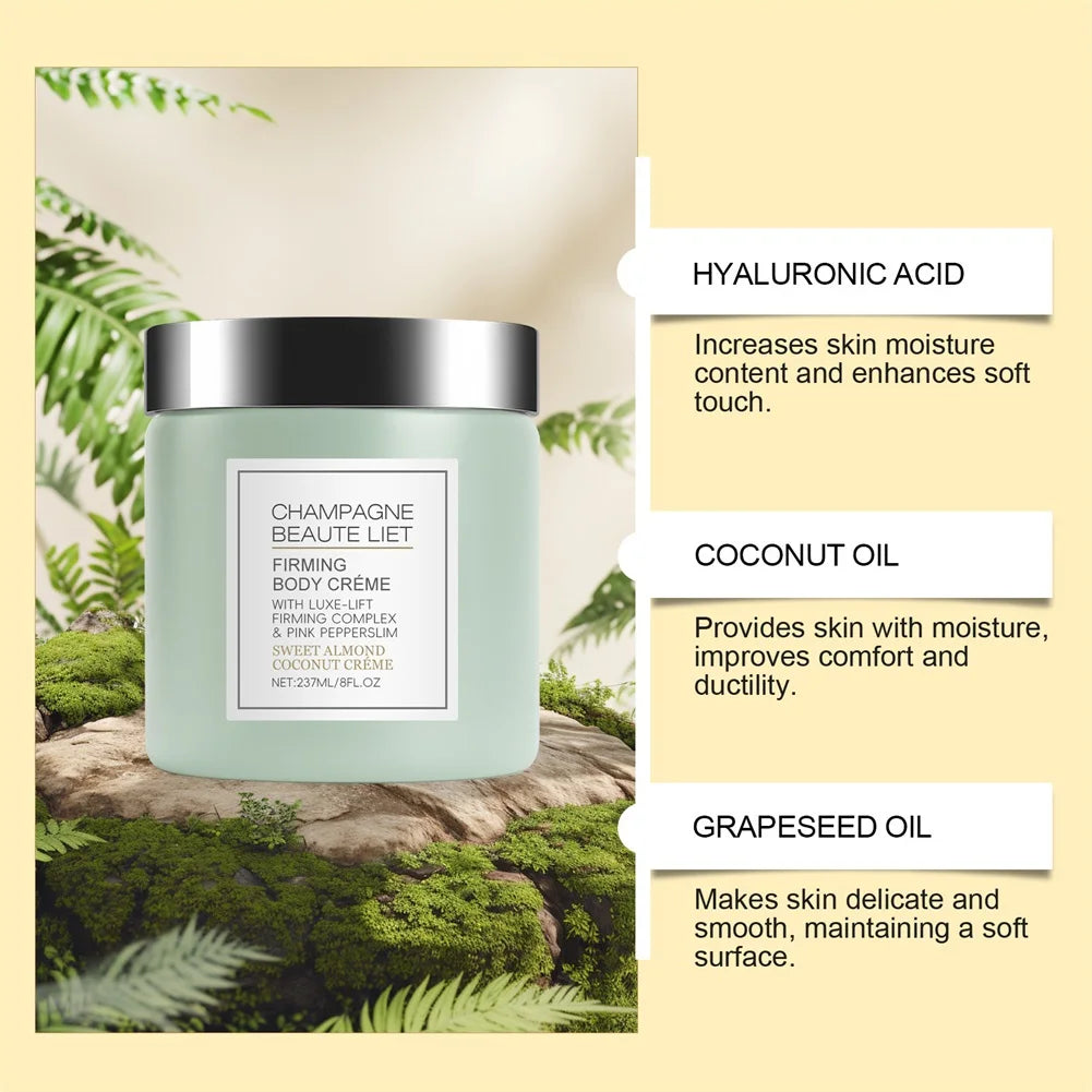 Crème Raffermissante Corps Champagne Pepperslim - Anti-Rides Hydratante Tonifiante Homme Femme Vanille