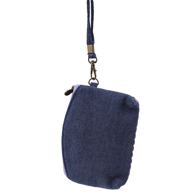 Porte-Monnaie Ethnique en Coton - Pochette Double Zip pour Femme et Enfant
