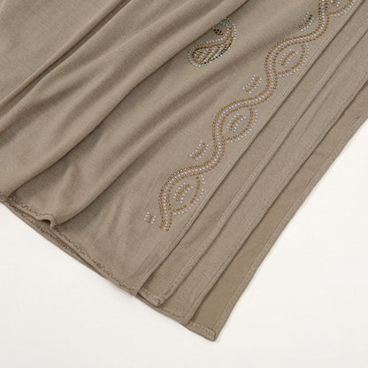 Hijab Jersey Coton Premium - Voile Bordure Scintillante Femme