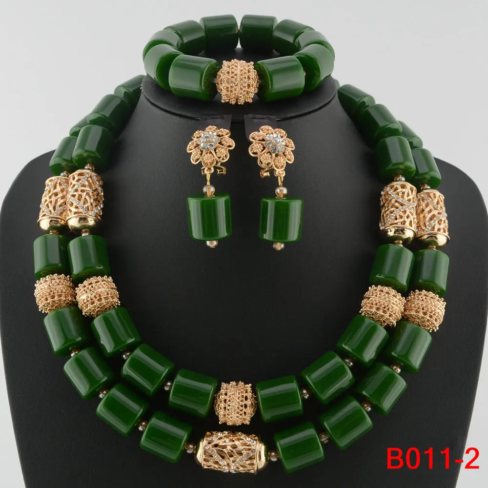Ensemble Bijoux Perles Cristal Africain – Parure Mariée Luxe
