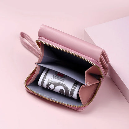 Portefeuille Femme Kawaii Mignon - Petit Porte-Monnaie Cuir Rose Designer