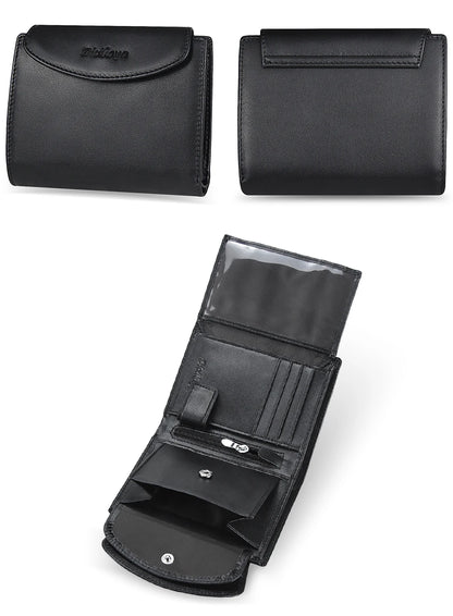 Portefeuille Femme Cuir Véritable - Porte-Monnaie Mini Clutch Porte-Cartes Bourgogne