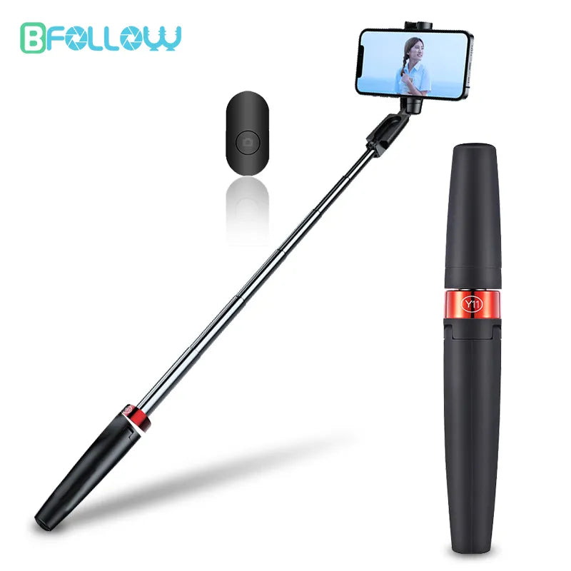 Perche à Selfie 3-en-1 BFOLLOW Trépied Bluetooth - Support Téléphone Sans Fil Vlog