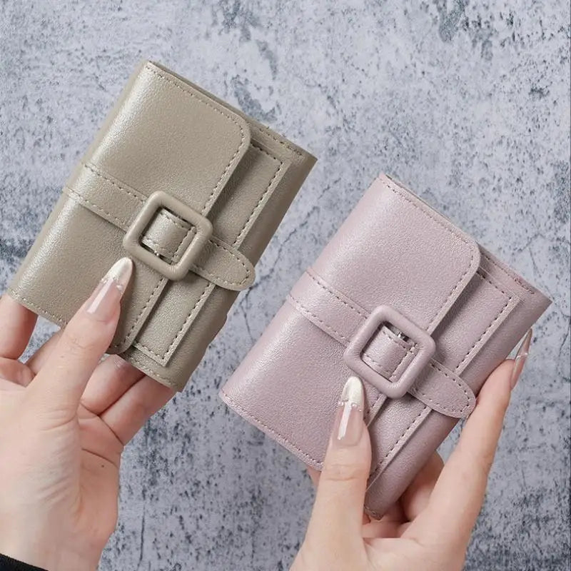 Portefeuille Femme Compact Cuir PU - Porte-Monnaie avec Porte-Cartes Étudiant