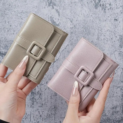 Portefeuille Femme Compact Cuir PU - Porte-Monnaie avec Porte-Cartes Étudiant