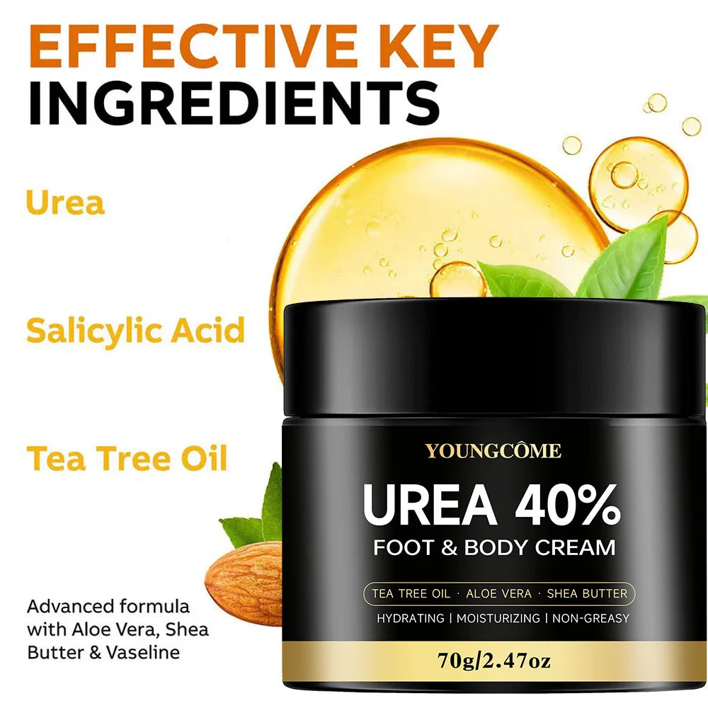 Crème Urée 40% Pieds 40g - Talons Fissurés Genoux Mains Hydratante Réparatrice Exfoliante Peau Sèche