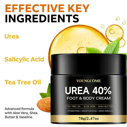 Crème Urée 40% Pieds 40g - Talons Fissurés Genoux Mains Hydratante Réparatrice Exfoliante Peau Sèche