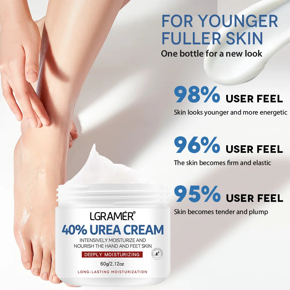 Crème Urée 40% Mains Pieds 60g - Hydratante Réparatrice Peau Sèche Craquelée Talons Fissurés Exfoliante