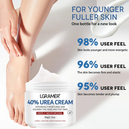 Crème Urée 40% Mains Pieds 60g - Hydratante Réparatrice Peau Sèche Craquelée Talons Fissurés Exfoliante