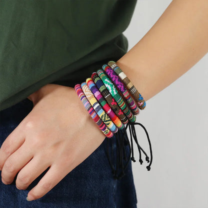 Ensemble 12 Bracelets Bohèmes Coton Ajustables – Ethniques Unisexe Voyage