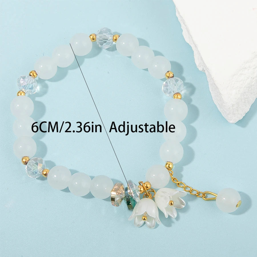 Ensemble 6 Bracelets Perles Verre Fleurs Papillons – Stack Coloré Tendance
