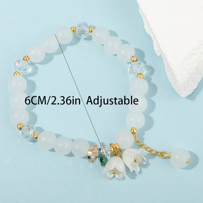Ensemble 6 Bracelets Perles Verre Fleurs Papillons – Stack Coloré Tendance