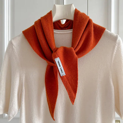 Foulard Triangle Laine 100% Femme - Écharpe Tricotée Style Britannique Multifonction Hiver