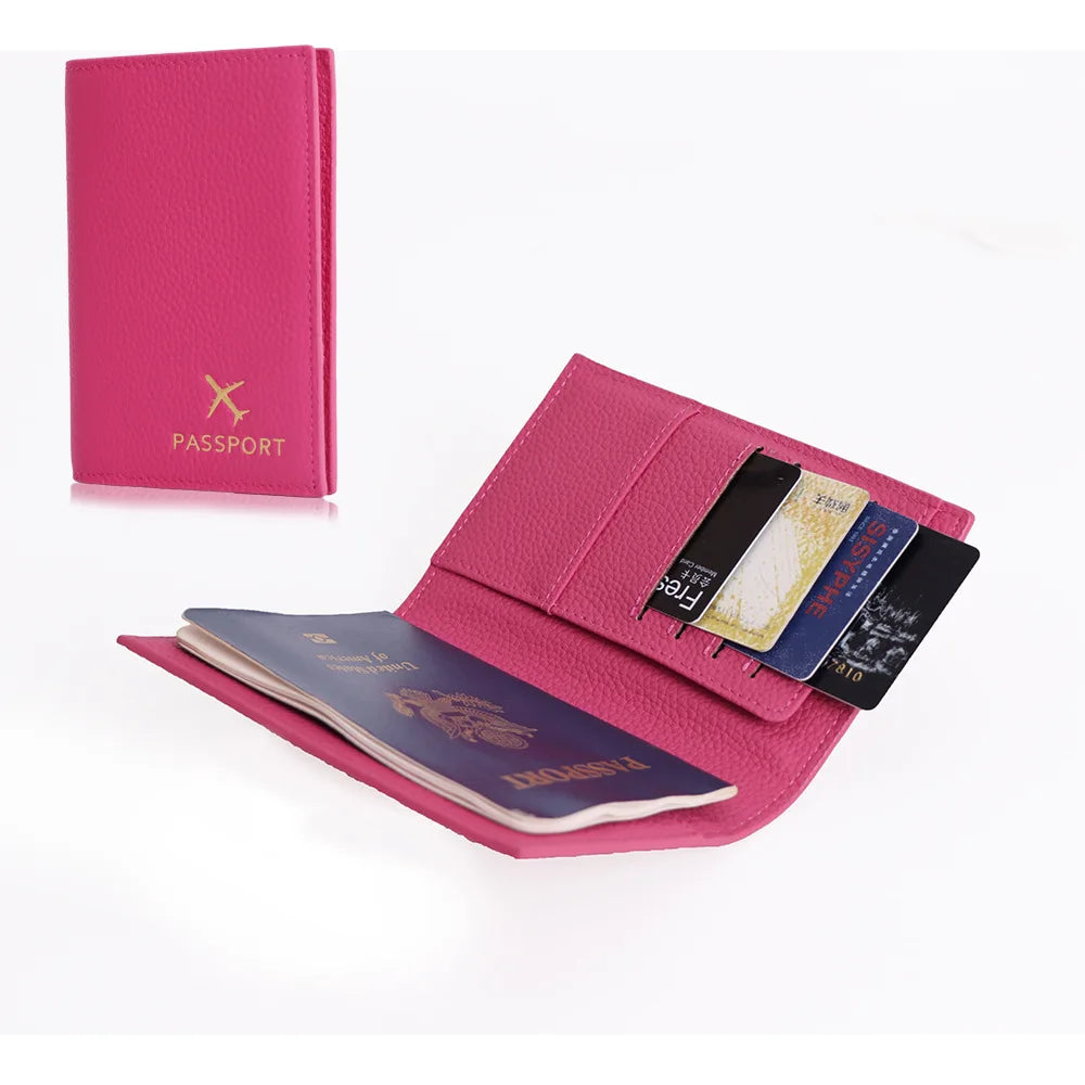 Portefeuille Femme Multifonction Cuir Véritable Rouge - Clutch avec Porte-Cartes ID