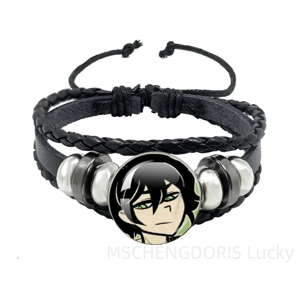 Bracelet Gaming Coffin Andy Leyley – Cuir Multicouche Tressé Noir Unisexe