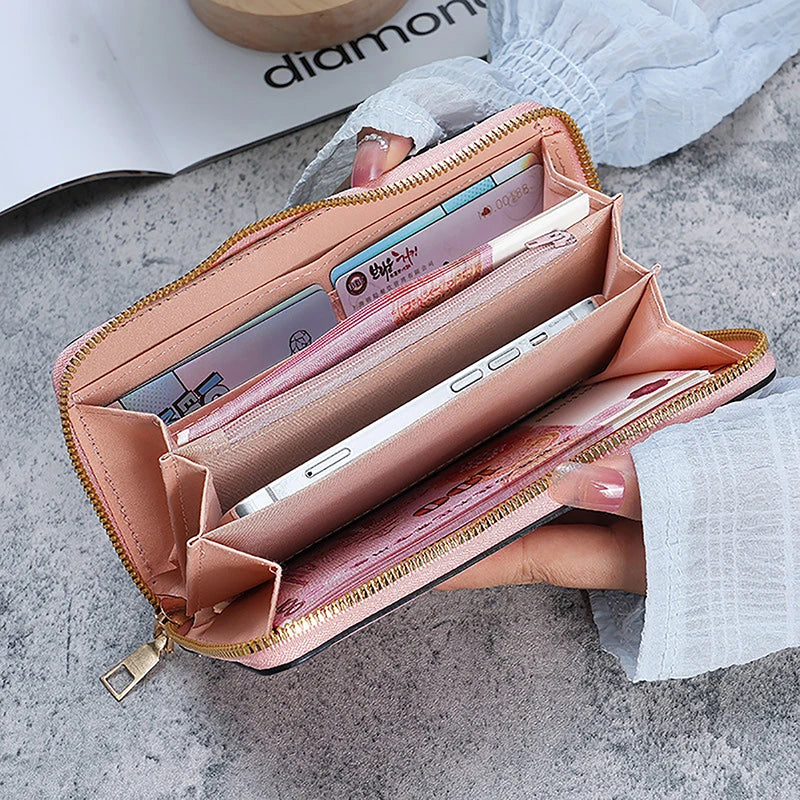Sac à Main Femme avec Portefeuille Long - Pochette Multi-Fonctions Élégante