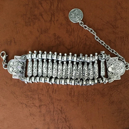 Bracelet Bohème Multicouche Pièces – Bangle Ajustable Or Antique