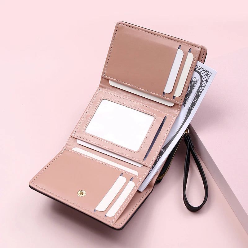 Portefeuille Femme Kawaii Mignon - Petit Porte-Monnaie Cuir Rose Designer