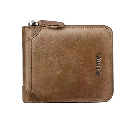 Portefeuille Homme Femme Cuir PU Compact - Porte-Cartes Poche Khaki Unisexe