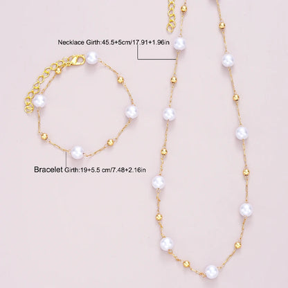 Ensemble Collier Bracelet Croix Perles Doré – Bijoux Bohème Classique